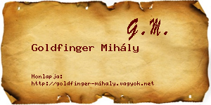 Goldfinger Mihály névjegykártya